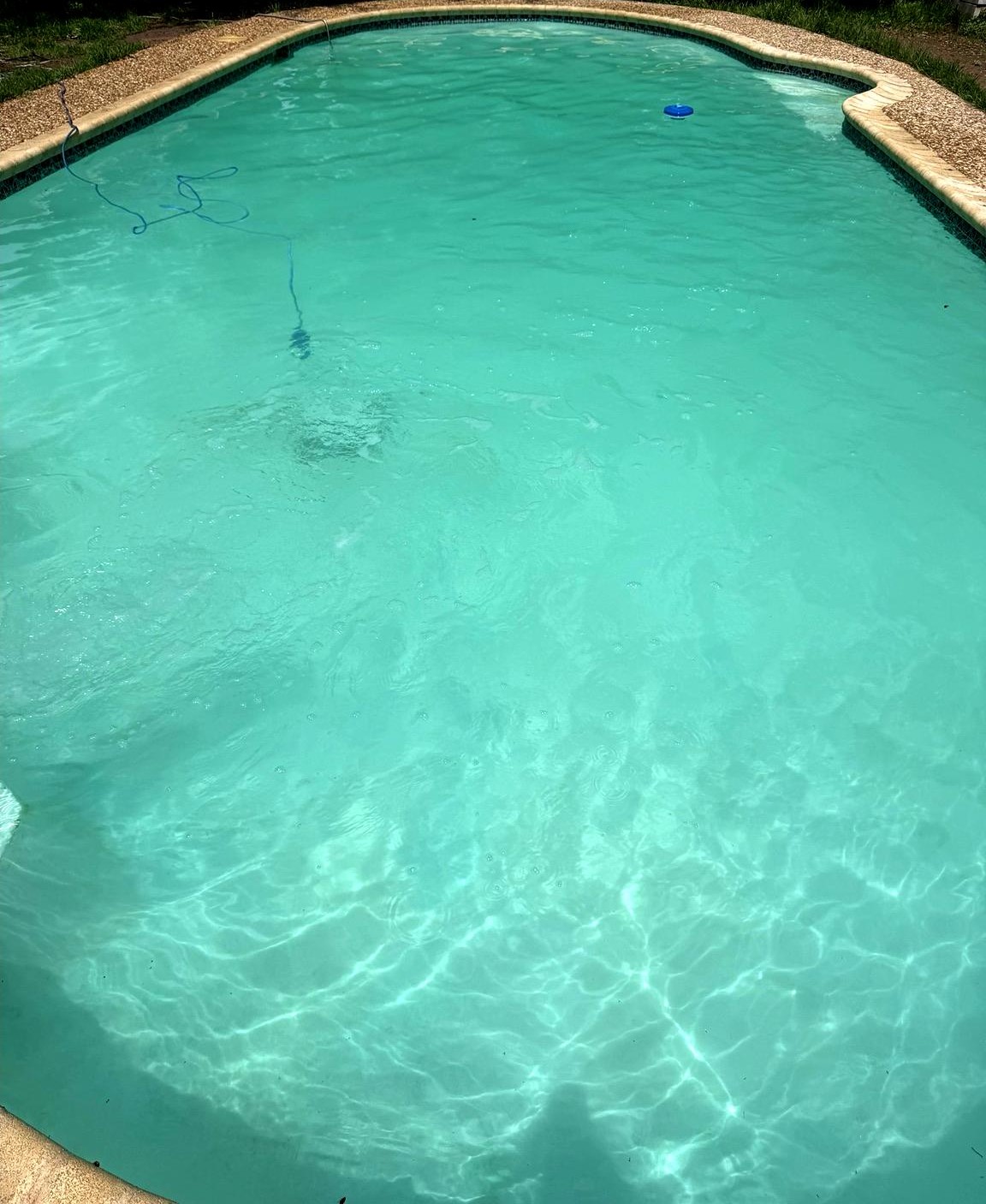 Same pool the next day — crystal clear water after OutdoorJack rescue